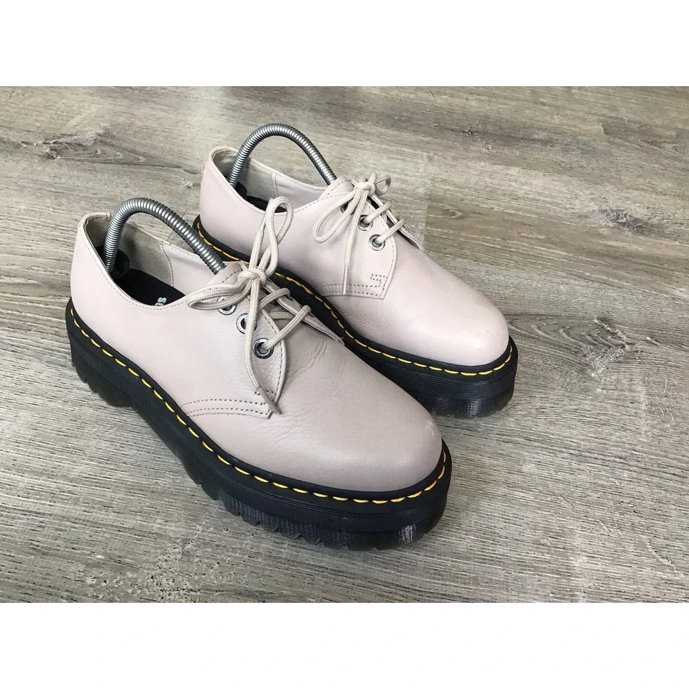 Dr. Martens 31167 Taupe Leather Oxford Lace-Up Shoes Men's US 9 Women's US 10